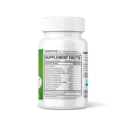 NANOWELL Enzyme Premium S - Digestive Health Multi-Enzyme (10 Enzymes) - 60 Capsules