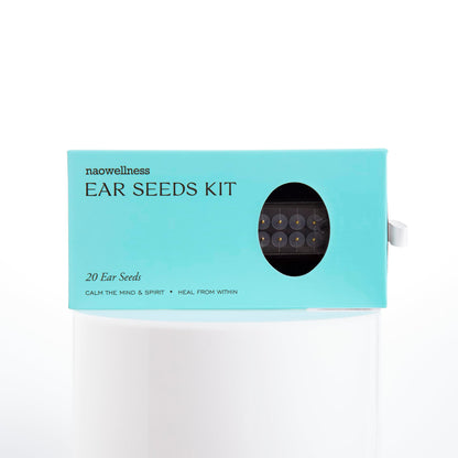 NAO Wellness 24K Gold Ear Seeds – Auriculotherapy Kit (20 Seeds) for Adults & Kids | 40+ Solutions