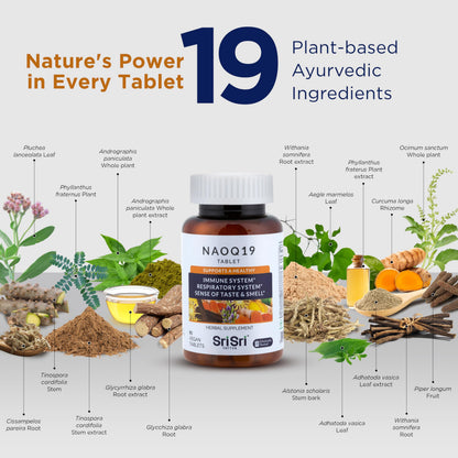 NAOQ19 Immunity Support – 19-Herb Ayurvedic Formula | Sri Sri Tattva | 90 Capsules