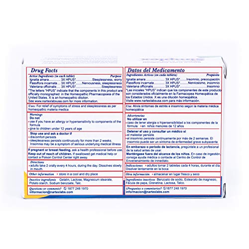 Nartex Simplex Homeopathic Sedative Tablets, 60 Count | Natural Stress & Sleep Support