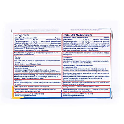 Nartex Simplex Homeopathic Sedative Tablets, 60 Count | Natural Stress & Sleep Support