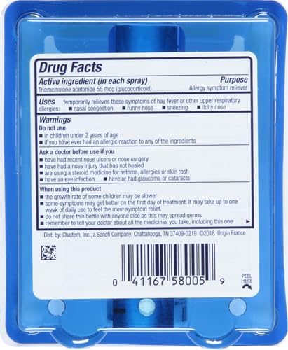 Nasacort 24HR Allergy Nasal Spray for Adults – Non-Drowsy, Alcohol-Free, 120 Sprays