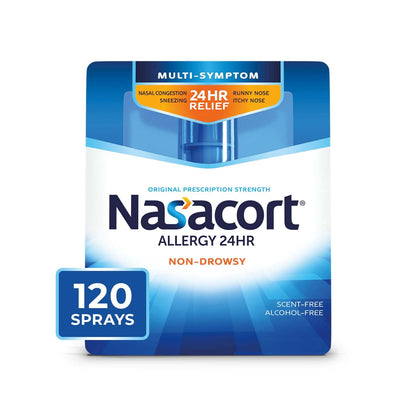 Nasacort 24HR Allergy Nasal Spray for Adults – Non-Drowsy, Alcohol-Free, 120 Sprays