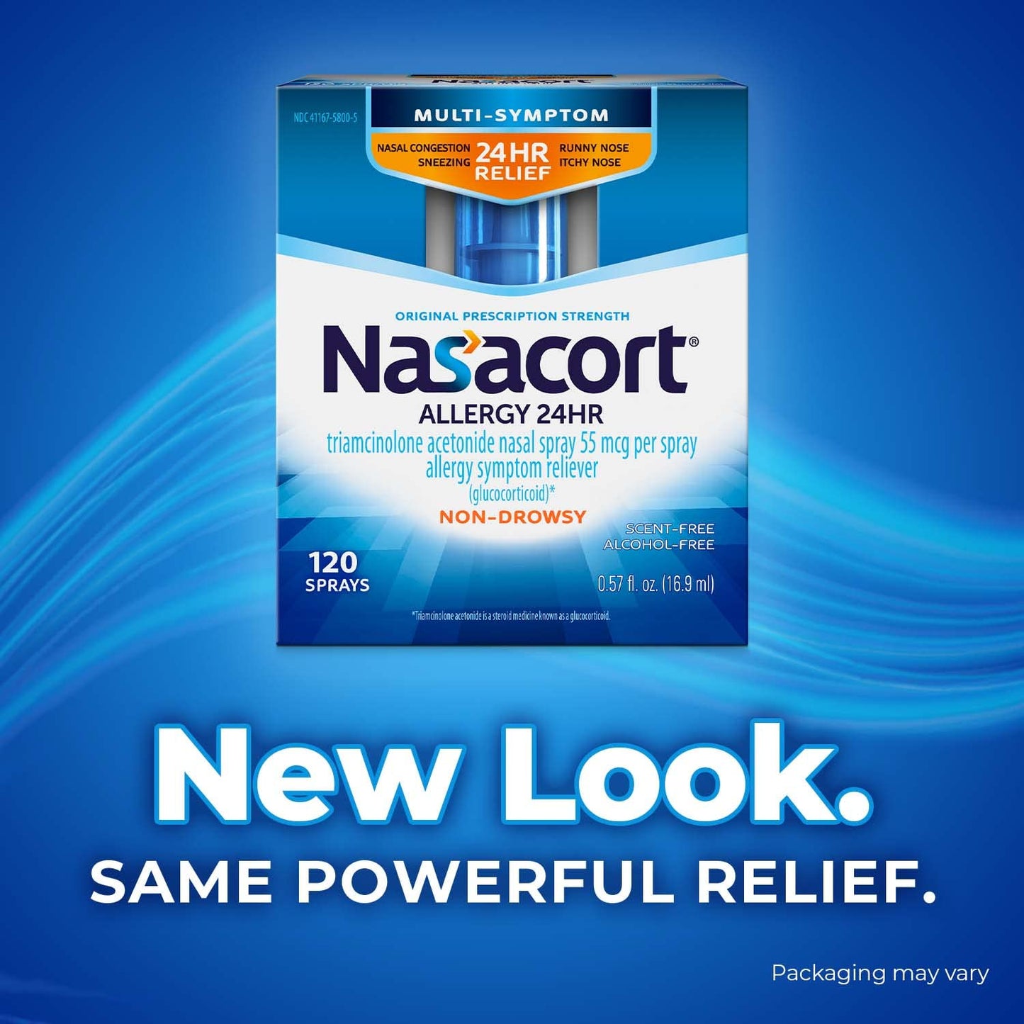 Nasacort 24HR Allergy Nasal Spray for Adults – Non-Drowsy, Alcohol-Free, 120 Sprays