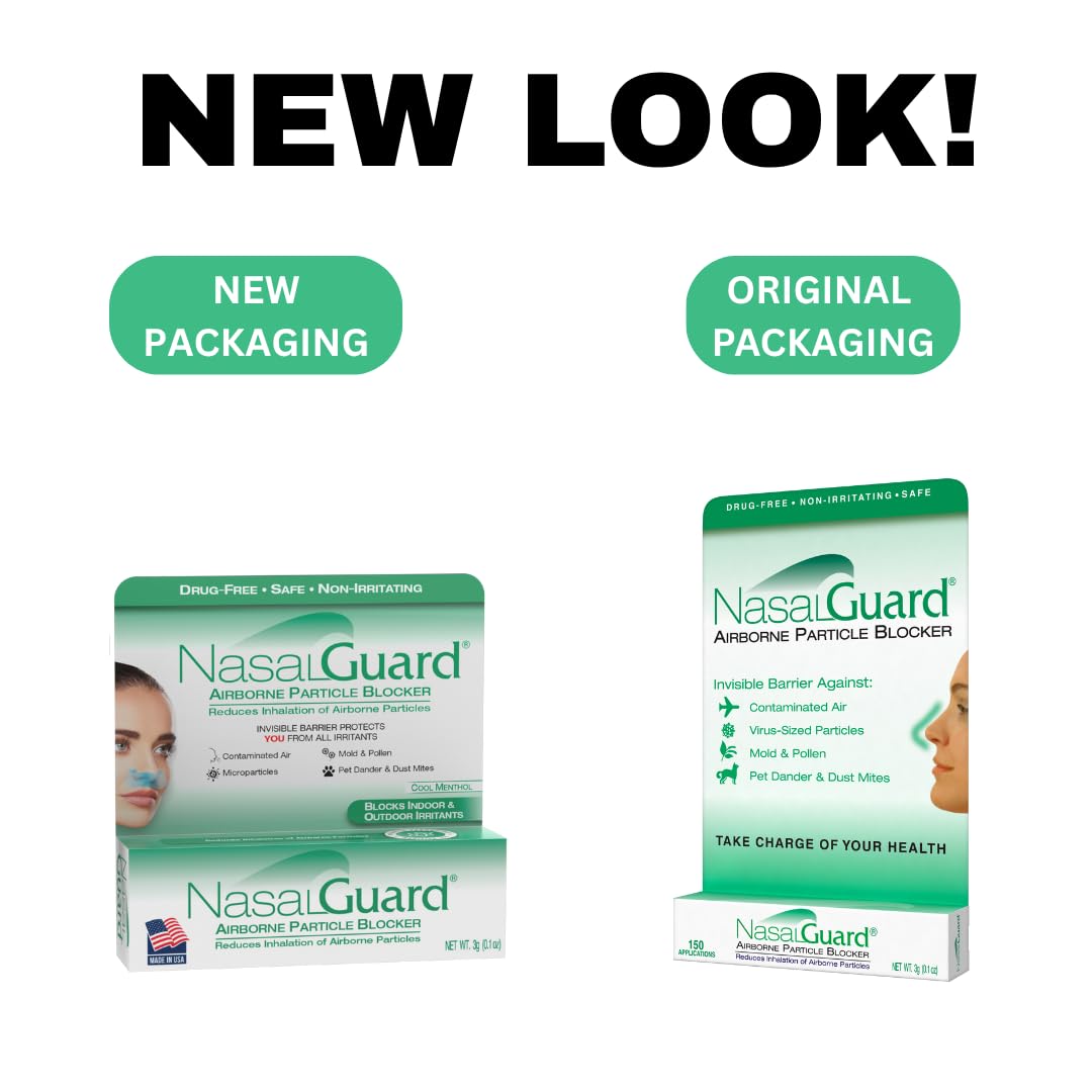 NasalGuard Airborne Particle Blocker Gel – Drug-Free, Travel-Ready Protection (Made in USA, Menthol)