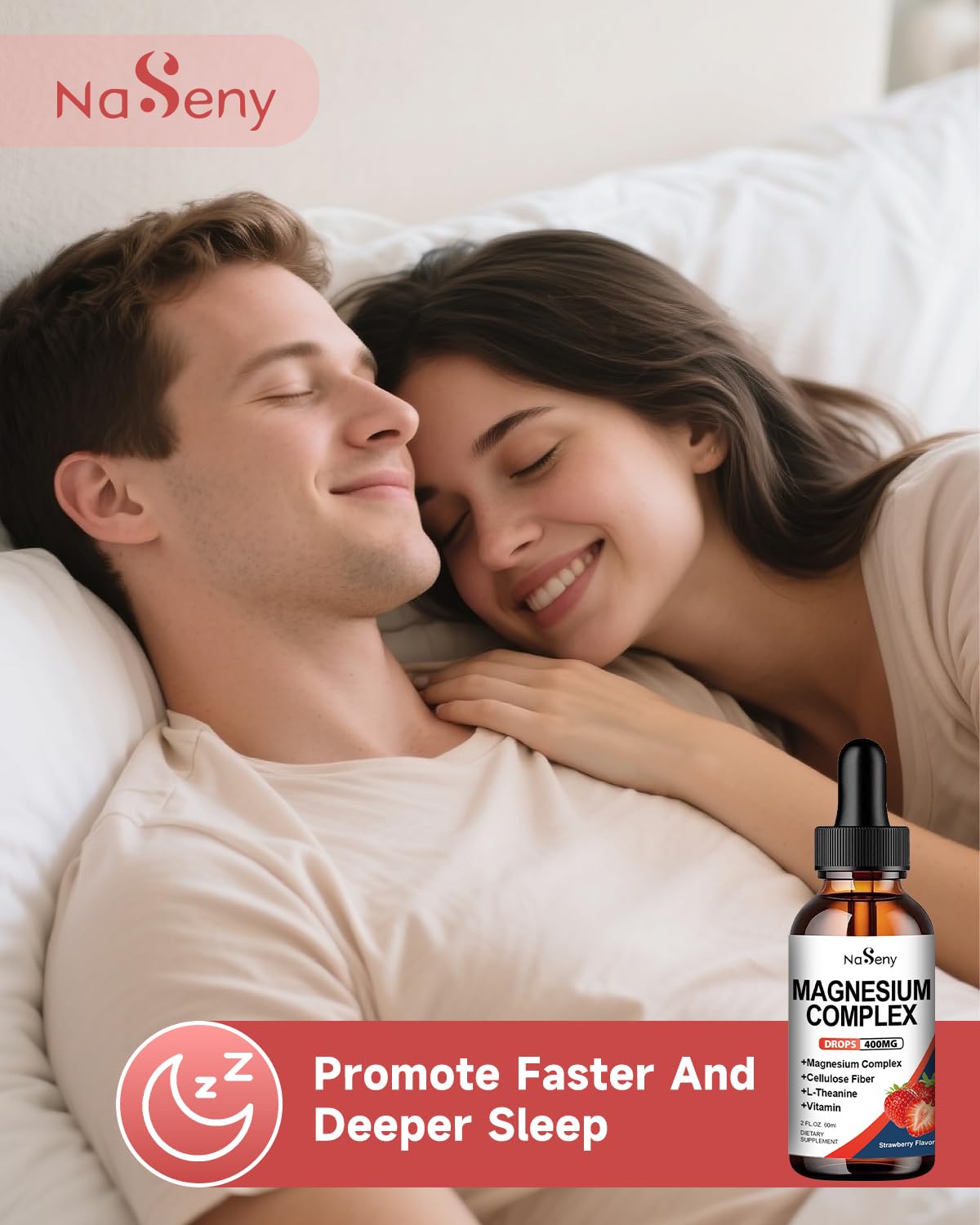 NaSeny Magnesium Glycinate Liquid 400mg – High Absorption Magnesium Complex with B6, D, C for Sleep, Muscle & Nerve Health | Non-GMO Vegan Gluten-Free