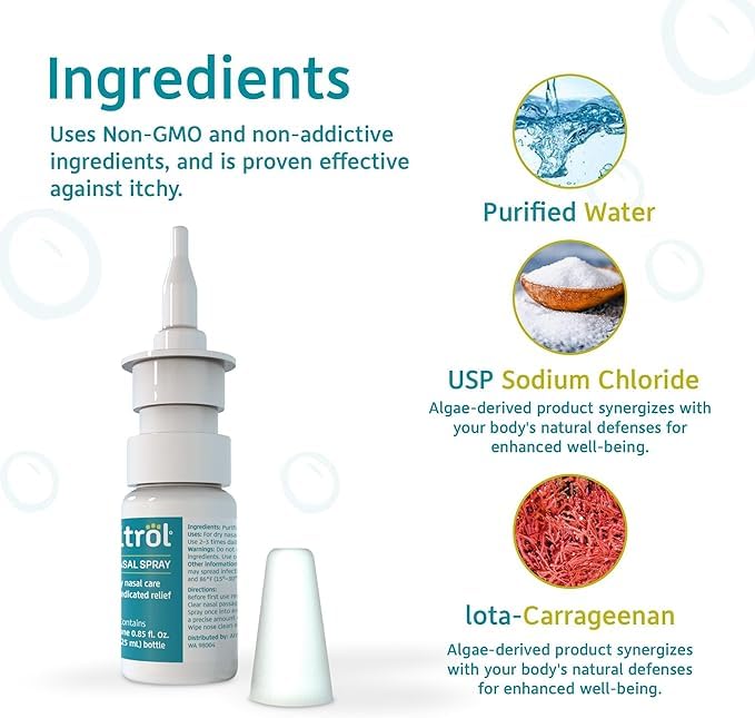 Nasitrol Natural Nasal Spray – Saline Daily Mist for Moisturized Sinuses (Pack of 2, 1.7 fl oz each)