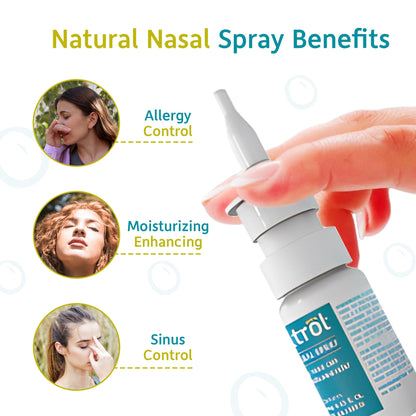 Nasitrol Natural Nasal Spray - All-Natural Saline Mist for Congestion & Daily Nose Care | 25 mL