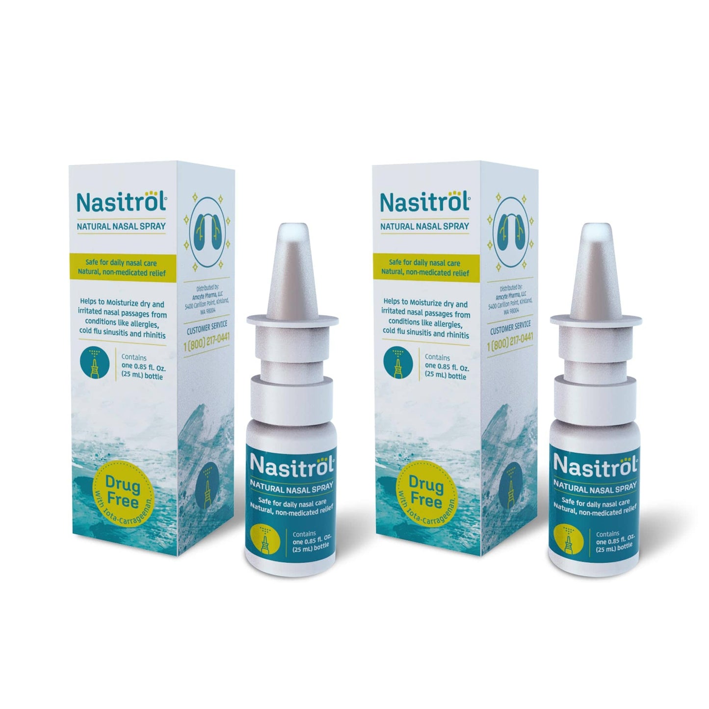 Nasitrol Natural Nasal Spray – Saline Daily Mist for Moisturized Sinuses (Pack of 2, 1.7 fl oz each)