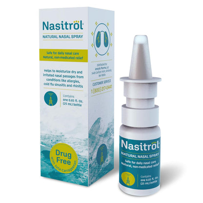 Nasitrol Natural Nasal Spray - All-Natural Saline Mist for Congestion & Daily Nose Care | 25 mL