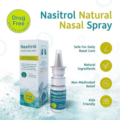 Nasitrol Natural Nasal Spray – Saline Daily Mist for Moisturized Sinuses (Pack of 2, 1.7 fl oz each)