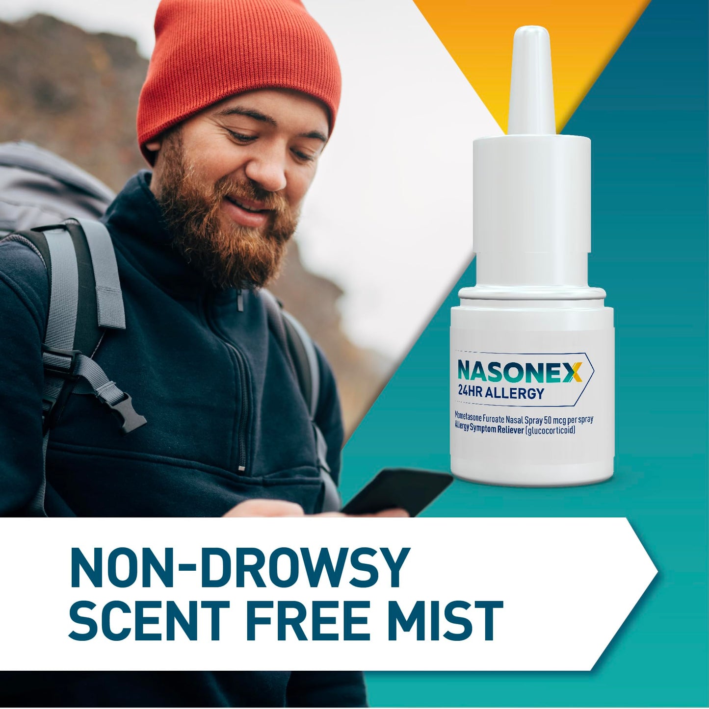 Nasonex 24HR Allergy Nasal Spray – Non-Drowsy, Scent-Free, 120 Sprays, 2 Pack