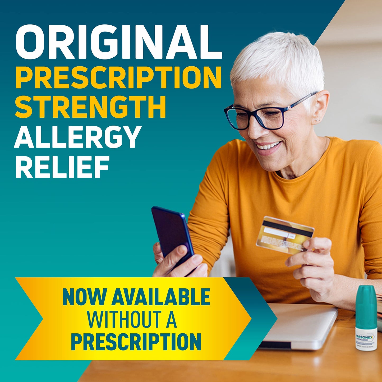 Nasonex 24HR Allergy Nasal Spray – Non-Drowsy, Scent-Free, Full Prescription Strength (60 Sprays)
