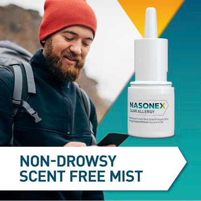 Nasonex 24HR Allergy Nasal Spray – Non-Drowsy, Scent-Free, Prescription-Strength (120 Sprays)