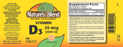 NAT B VIT D3 TB 1000IU 100 by Nature's Blend - B Vitamins
