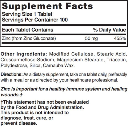 NAT B ZINC GLUC TB 50MG 100 Tablets – Vitamin B & Zinc