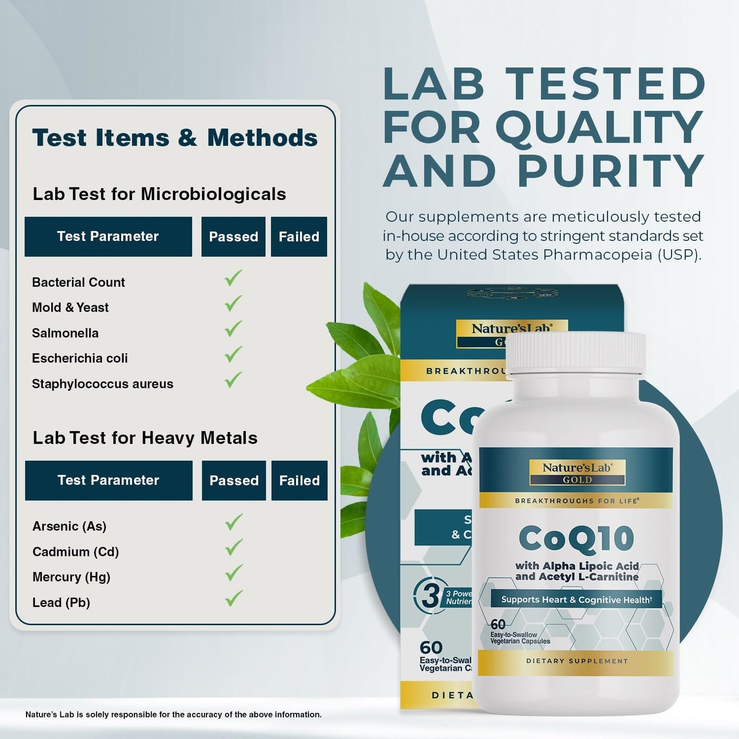 Nature's Lab Gold CoQ10 + Alpha Lipoic Acid + Acetyl L-Carnitine HCl – Heart Health & Energy