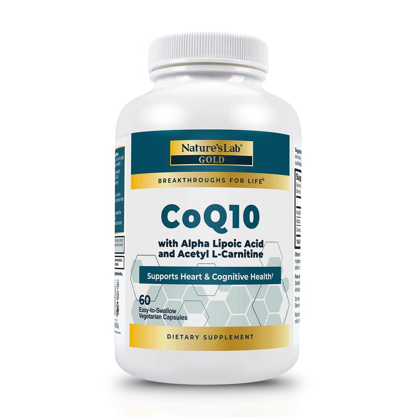 Nature's Lab Gold CoQ10 + Alpha Lipoic Acid + Acetyl L-Carnitine HCl – Heart Health & Energy