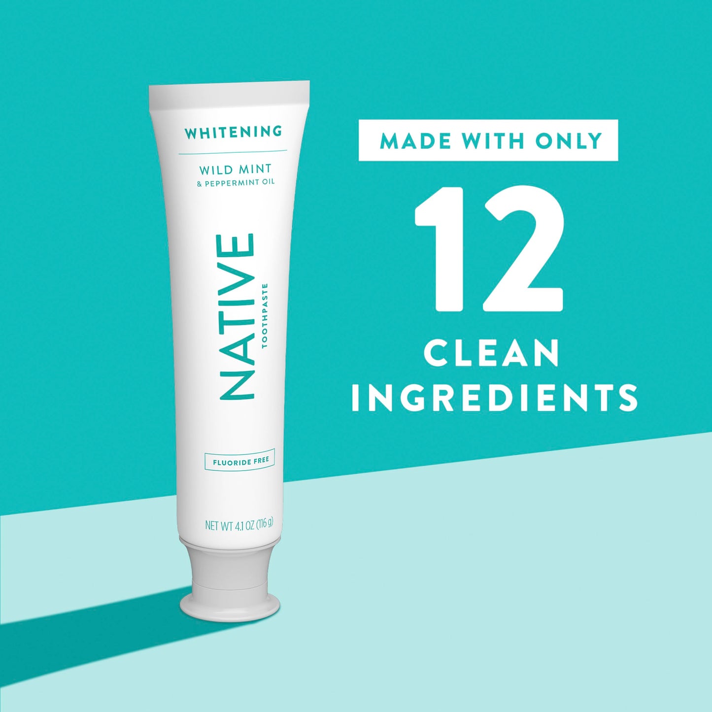 Native Fluoride-Free Whitening Toothpaste 4.1oz (3-Pack) – Wild Mint & Peppermint Oil