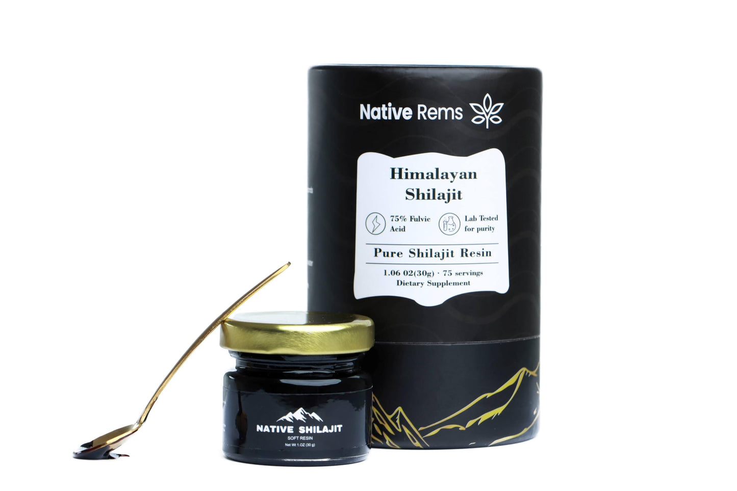Native Rems Himalayan Shilajit Resin – Pure & Lab-Tested, Organic & Vegan