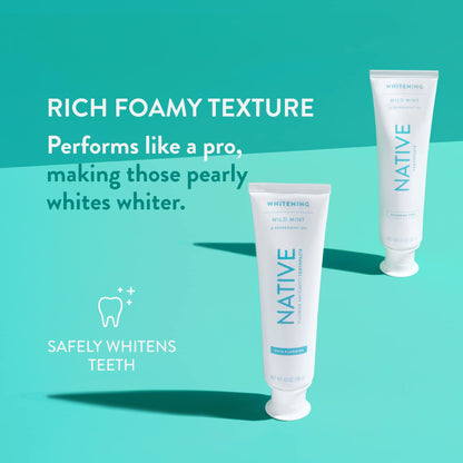 Native Toothpaste Wild Mint with Fluoride – 4.1 oz | Naturally-Derived Cleaners