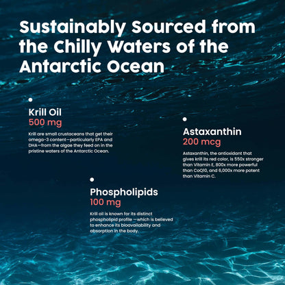 NativePath Antarctic Krill Oil 500mg Softgels | Wild-Caught Omega-3 EPA DHA & Astaxanthin | 60 Count