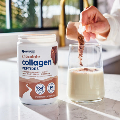 NativePath Collagen Peptides Chocolate – Hydrolyzed Type 1 & 3, Grass-Fed (268g)