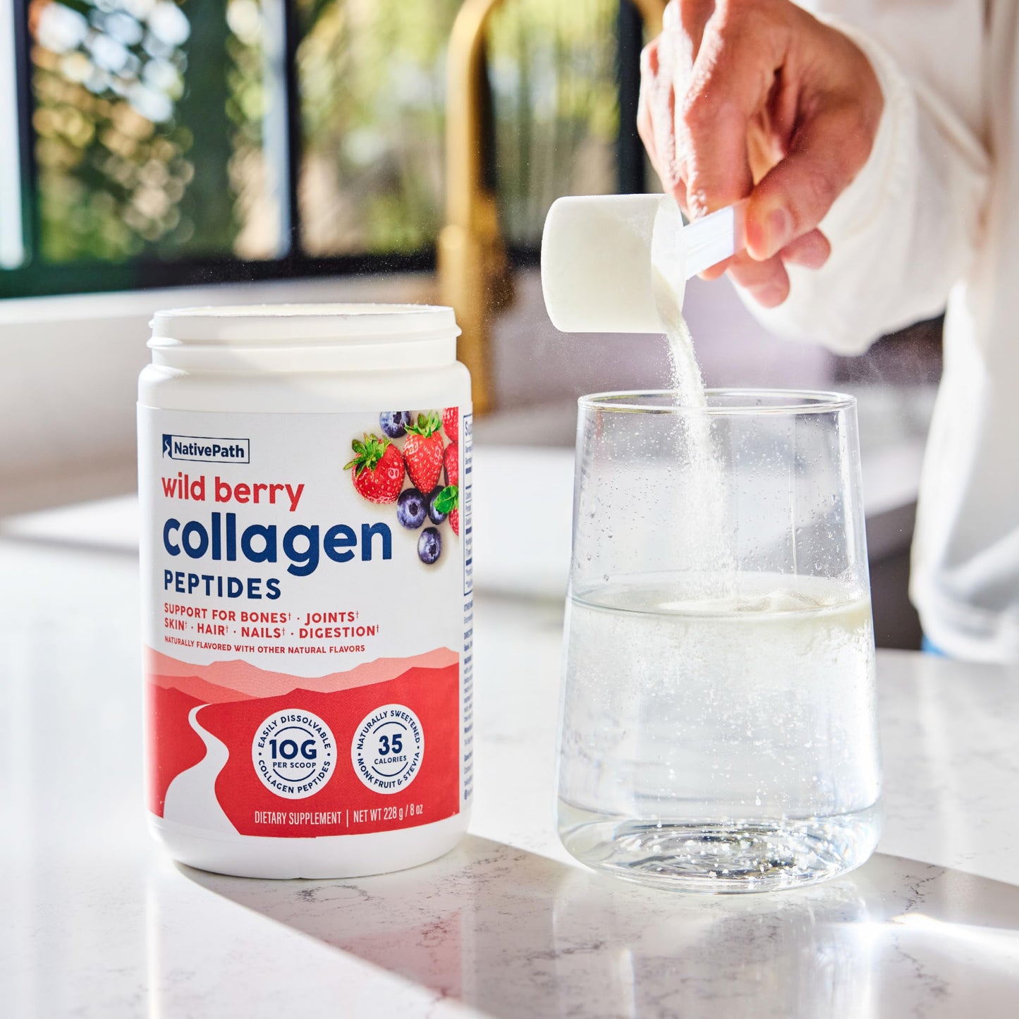 NativePath Collagen Peptides – Grass-Fed Type 1 & 3, Wild Berry, 230g | Keto & Paleo