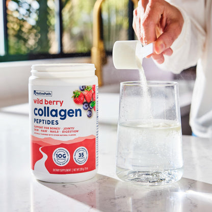 NativePath Collagen Peptides – Grass-Fed Type 1 & 3, Wild Berry, 230g | Keto & Paleo
