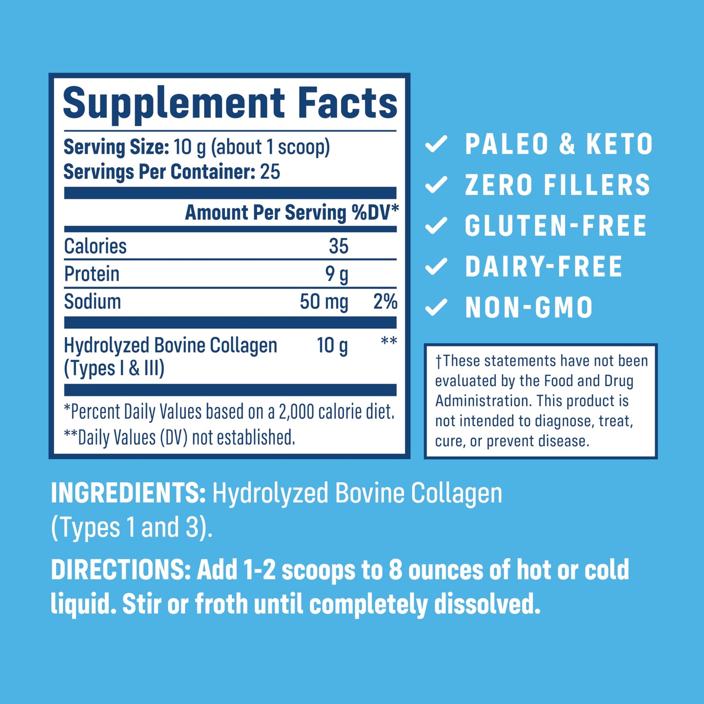 NativePath Collagen Peptides - Hydrolyzed Type I & III, 8.8 oz, 25 Servings