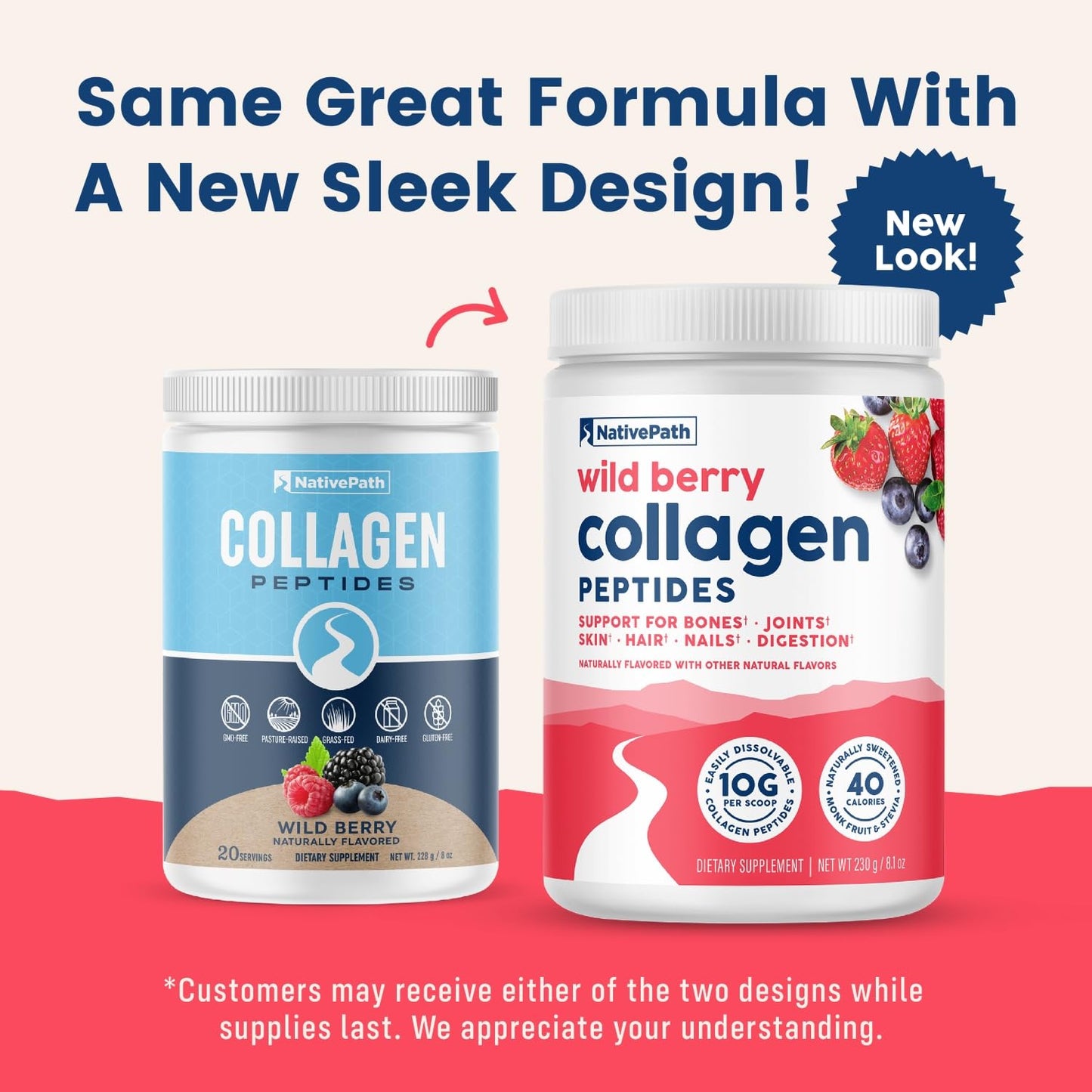 NativePath Collagen Peptides – Grass-Fed Type 1 & 3, Wild Berry, 230g | Keto & Paleo