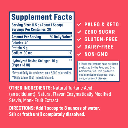 NativePath Collagen Peptides – Grass-Fed Type 1 & 3, Wild Berry, 230g | Keto & Paleo