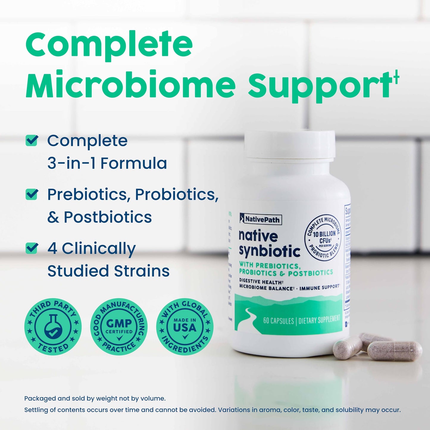 NativePath Complete Synbiotic — 3-in-1 Gut Health (10B CFU, 30 Servings)