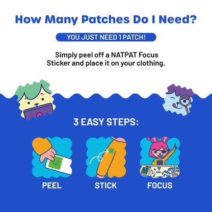 NATPAT Focus Patch – Chemical-Free Focus Stickers for Kids & Adults (24 Count)