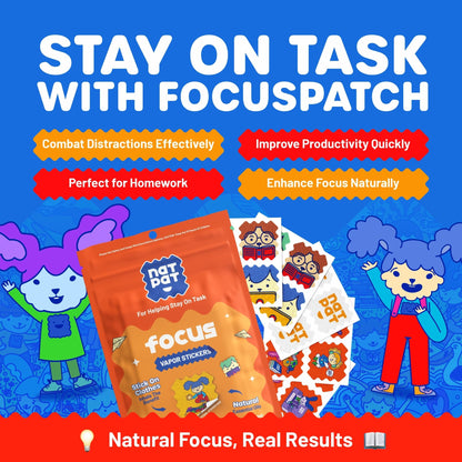 NATPAT Focus Patch – Chemical-Free Focus Stickers for Kids & Adults (24 Count)