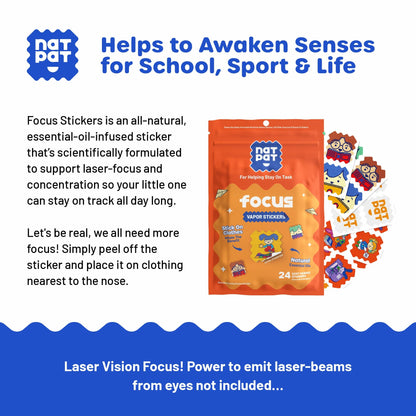 NATPAT Focus Patch – Chemical-Free Focus Stickers for Kids & Adults (24 Count)
