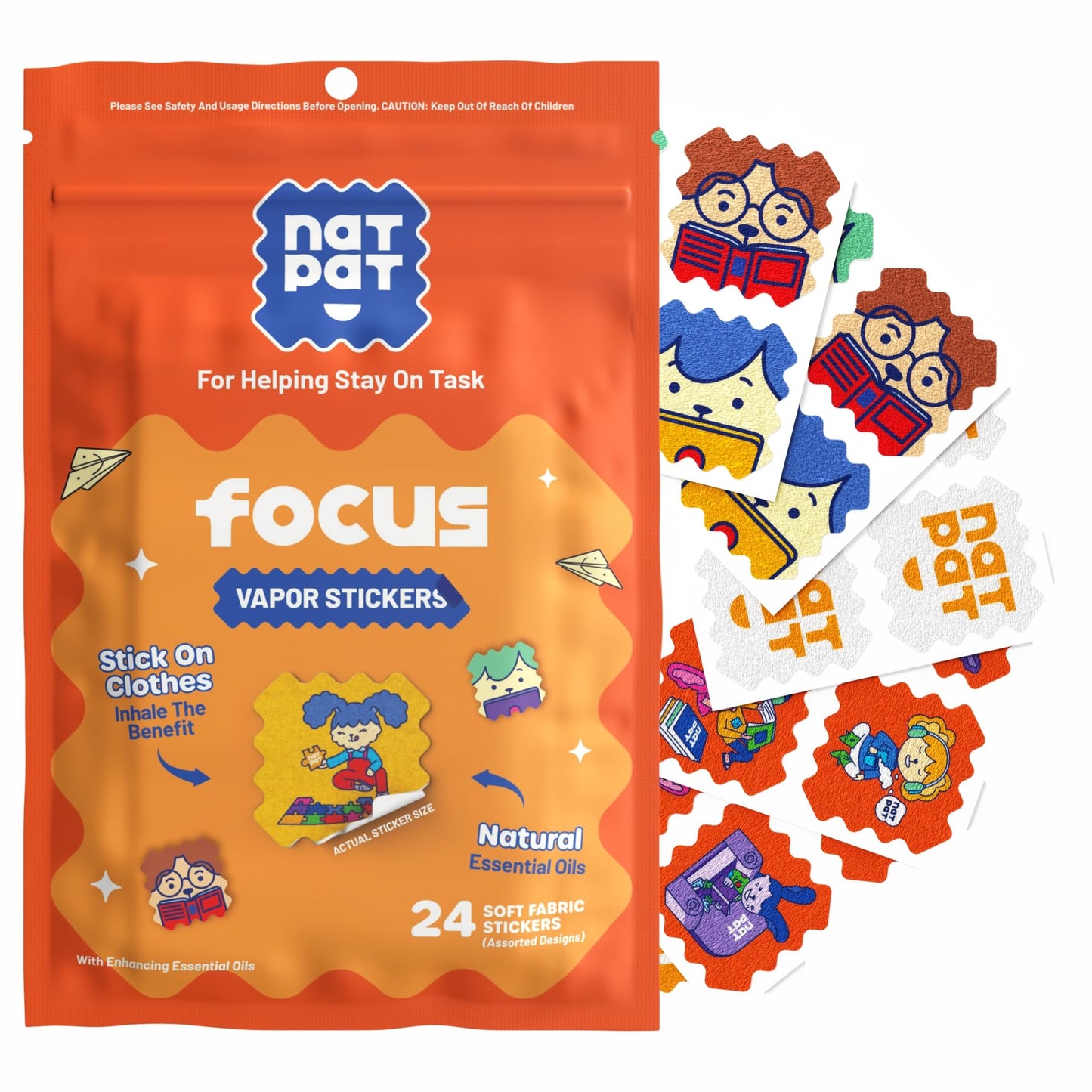 NATPAT Focus Patch – Chemical-Free Focus Stickers for Kids & Adults (24 Count)