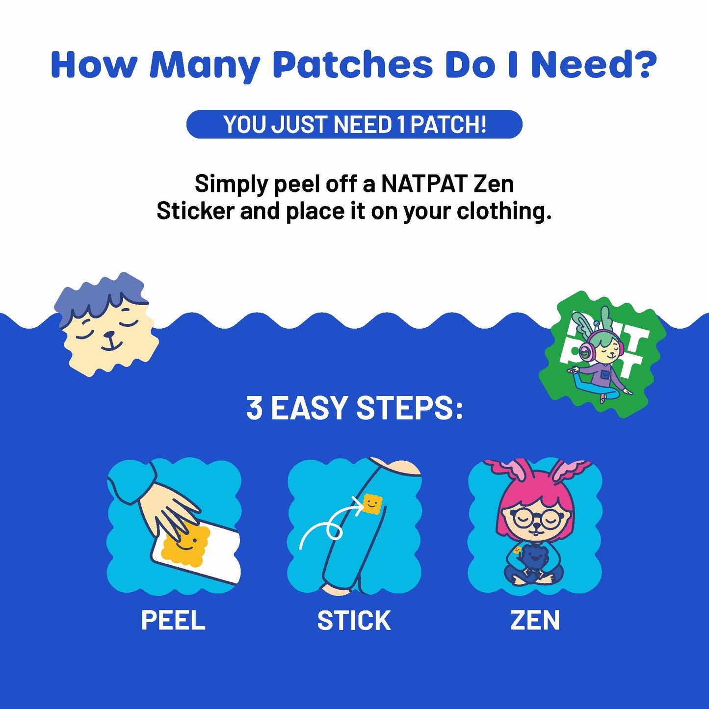 NATPAT Zen Patch Mood Calming Stickers – Chemical-Free Mood Support (24 Pack)