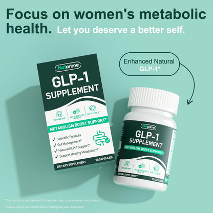 Natprime GLP-1 Supplement for Women & Men | Natural GLP-1 Support & Appetite Control - 90 Capsules