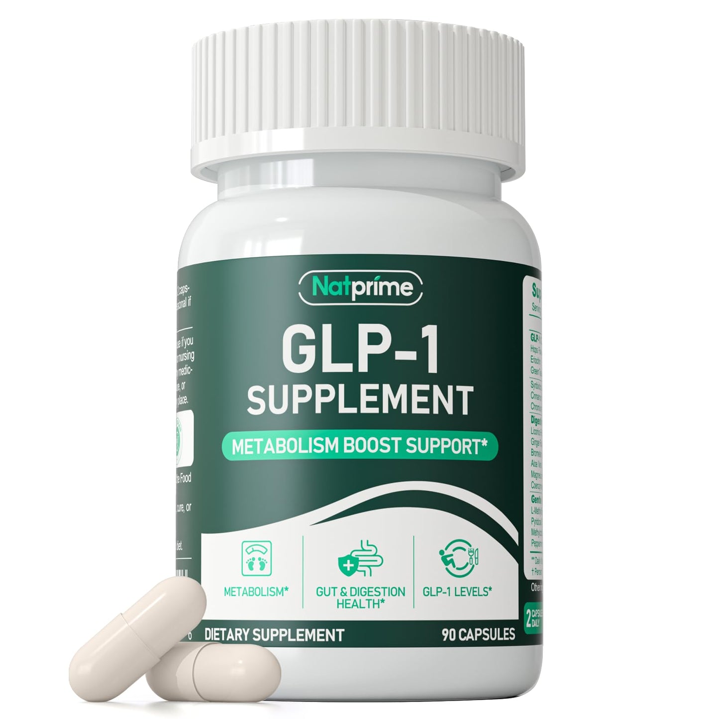 Natprime GLP-1 Supplement for Women & Men | Natural GLP-1 Support & Appetite Control - 90 Capsules