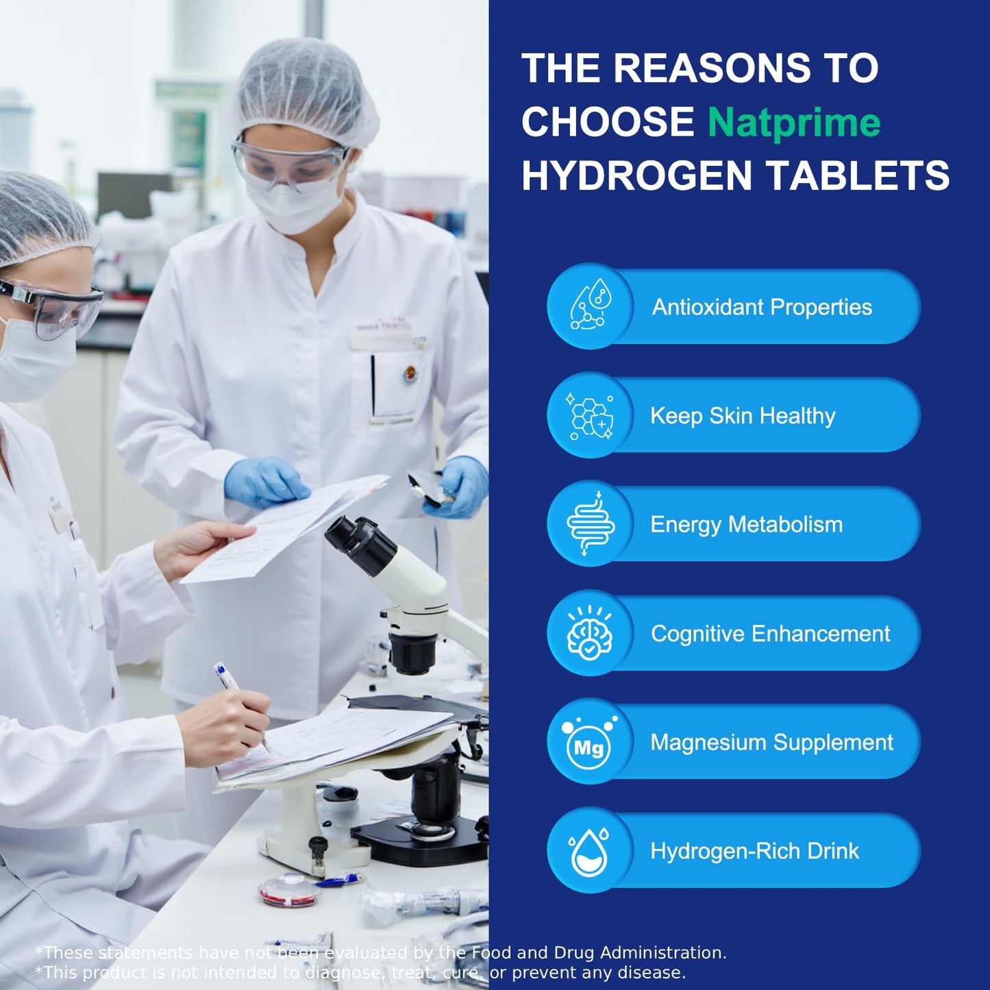 Natprime Hydrogen Water Tablets - 12 PPM H2 with Magnesium (90 Count)