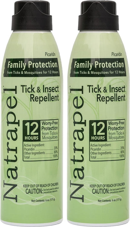 Natrapel Tick & Insect Repellent Eco-Spray — 20% Picaridin, 12-Hour Protection, 2-Pack