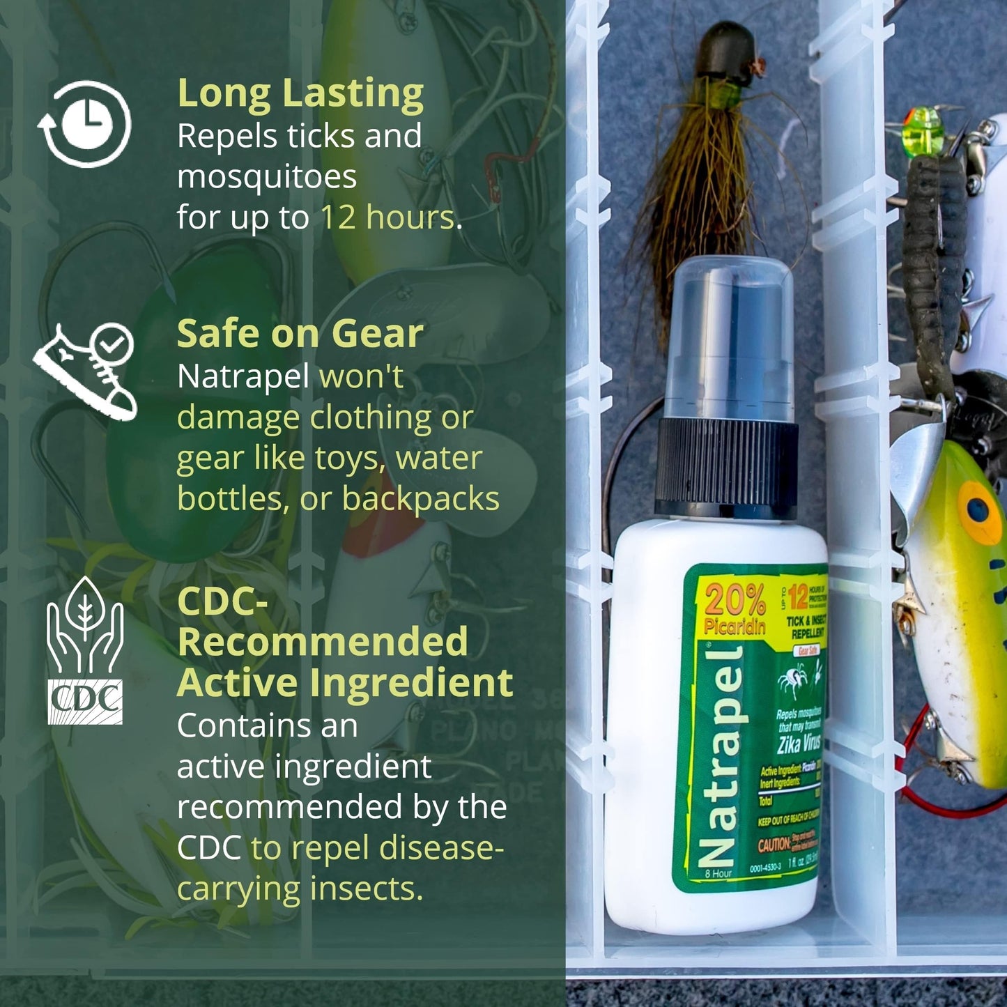 Natrapel Tick & Insect Repellent - 20% Picaridin, 12-Hour Protection, 1 oz (4 Pack)