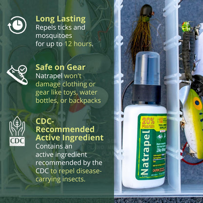 Natrapel Tick & Insect Repellent - 20% Picaridin, 12-Hour Protection, 1 oz (4 Pack)