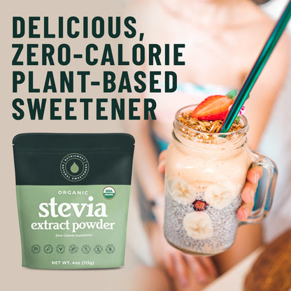Organic 100% Pure Stevia Powder – 4 oz Jar, 800+ Servings | NatriSweet