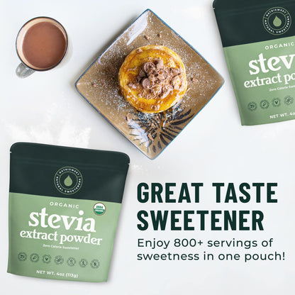 Organic 100% Pure Stevia Powder – 4 oz Jar, 800+ Servings | NatriSweet