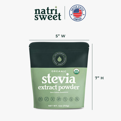 Organic 100% Pure Stevia Powder – 4 oz Jar, 800+ Servings | NatriSweet