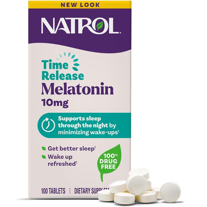 Natrol Melatonin Time Release 5mg Tablets 100 ea (Pack of 4) - Sleep Aid