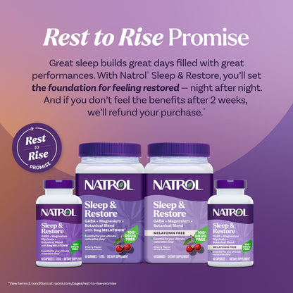 Natrol Sleep & Restore Calming Drink Mix with Magnesium Glycinate – Cherry, 10 Stick Packs