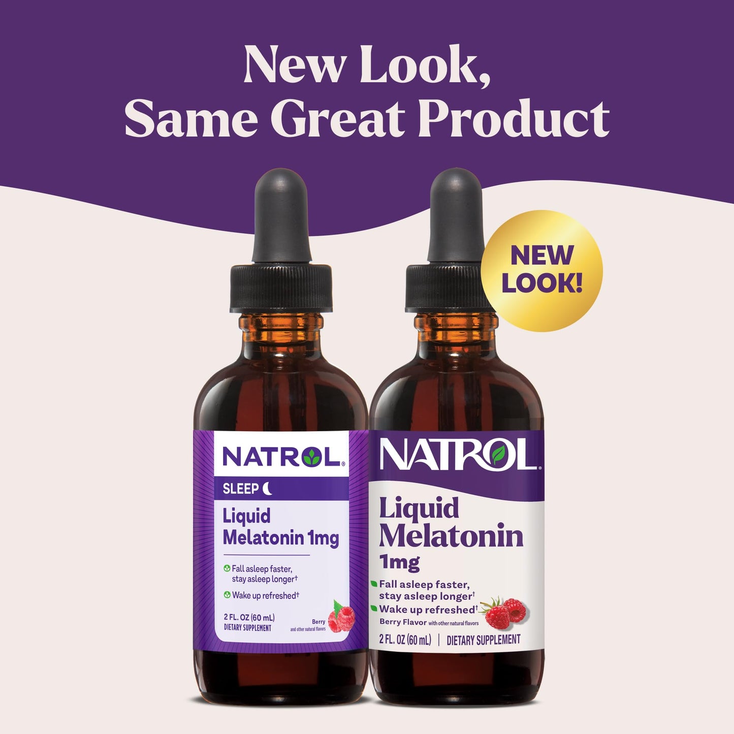 Natrol Liquid Melatonin 1 mg – Berry Sleep Aid, 2 fl oz, 15 Servings